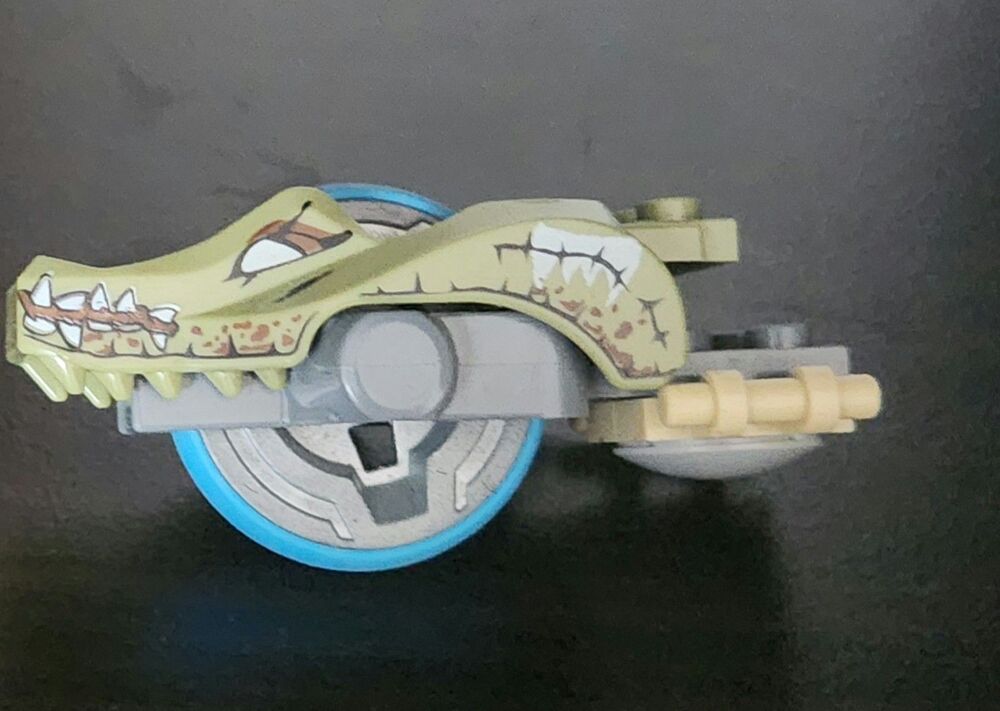 1x Lego China Flywheel 2x8 Wheel Green Crocodile Blue wheel 6024901